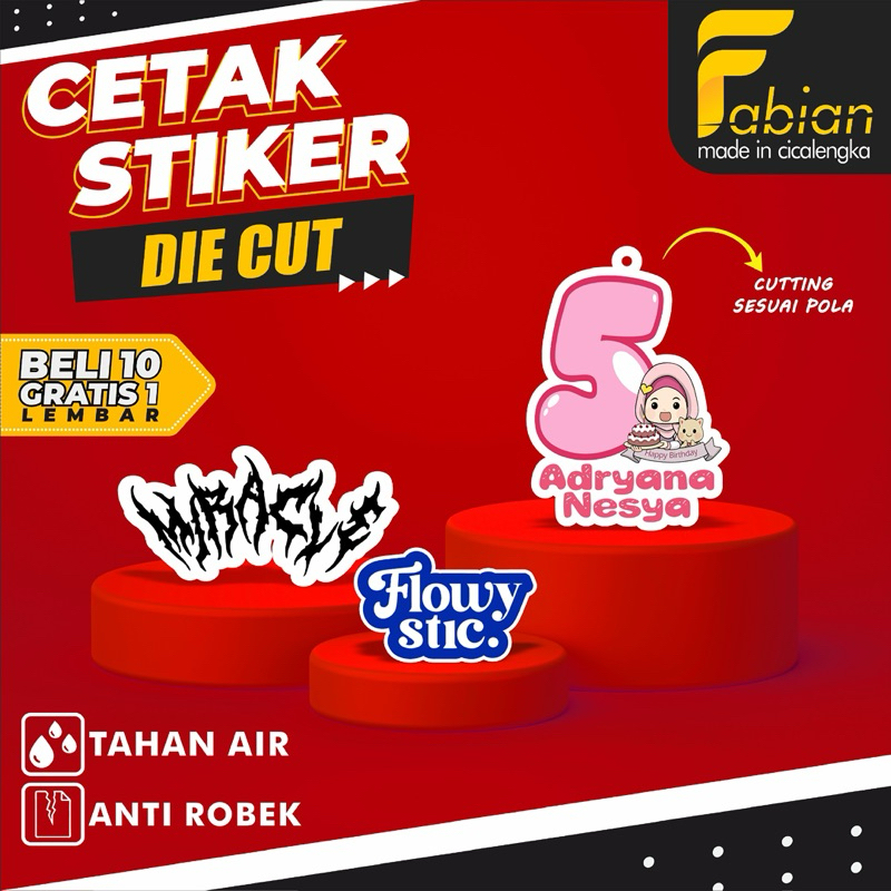Jual Cetak / Print Sticker Label Vinyl A3+ DIE Cut Cutting Putus ...