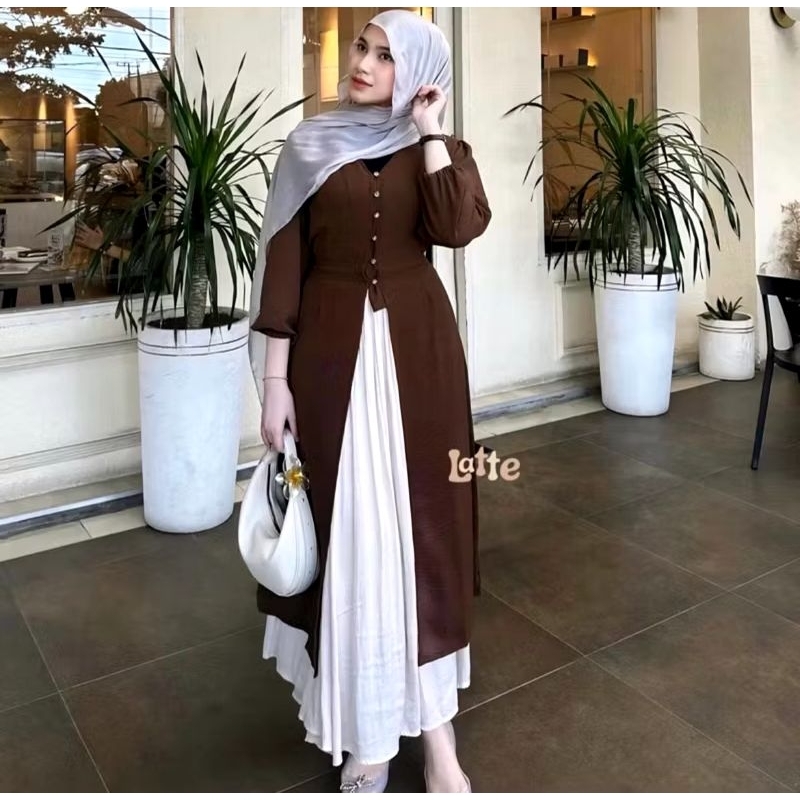 Jual Rhea Outer | Tunic Wanita Kekinian, Tunik Kondangan Bahan Crinkle ...