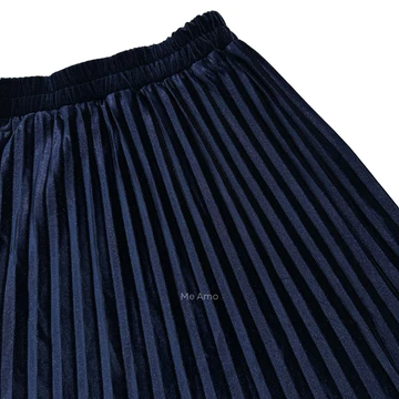 Me Amo Rok Wanita Plisket Bludru Velvet Premium