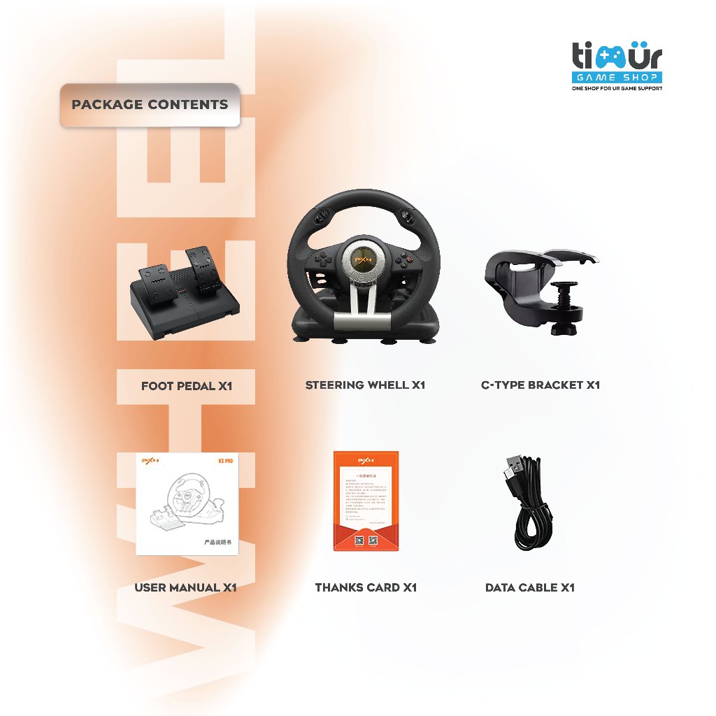 Jual PXN V3 Pro Steering Wheel Racing Stir Setir For PS3 PS4 PC Laptop ...