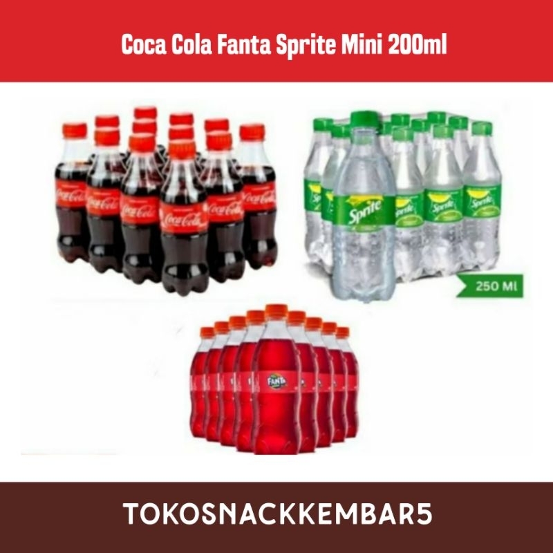 Jual Coca Cola Fanta Sprite Mini 250ml ecer per biji | Shopee Indonesia
