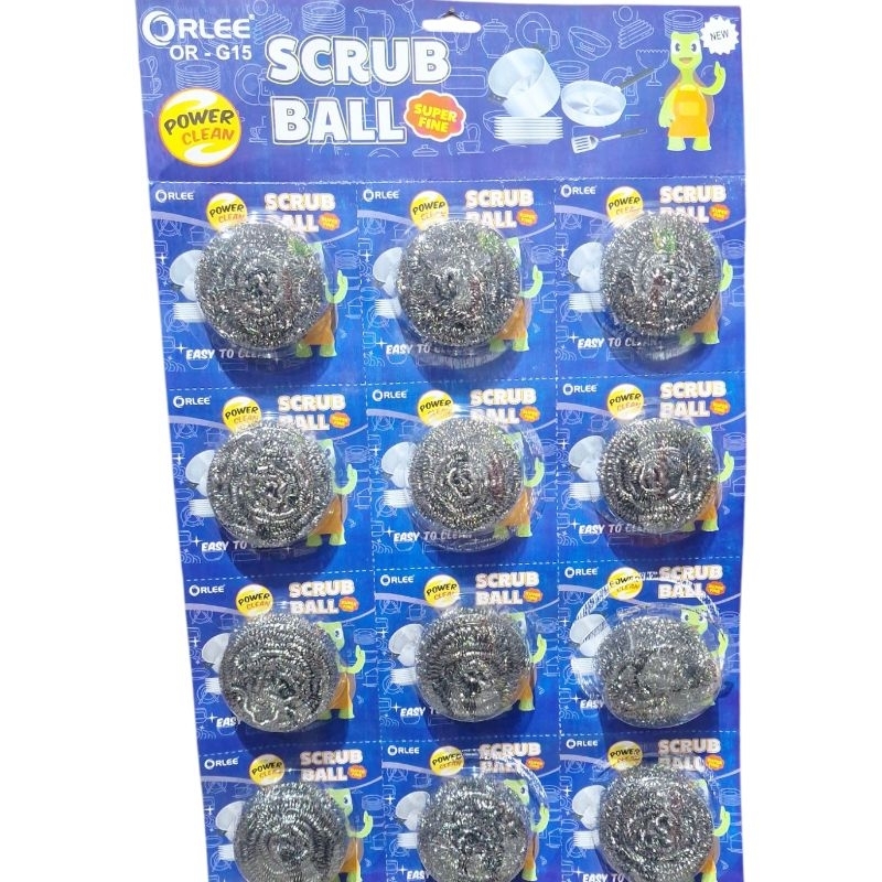 Jual 12 Pcs SCRUB Ball Orlee/Gosok Panci Kawat/Kawat Cuci Anti Karat ...