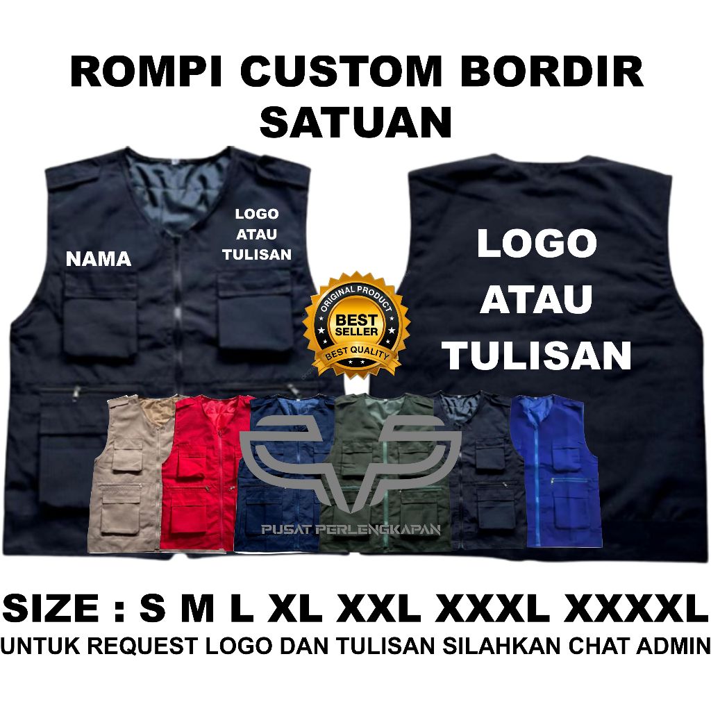 Jual ROMPI SERAGAM KERJA TACTICAL SAFETY LAPANGAN CUSTOM BORDIR SATUAN ...