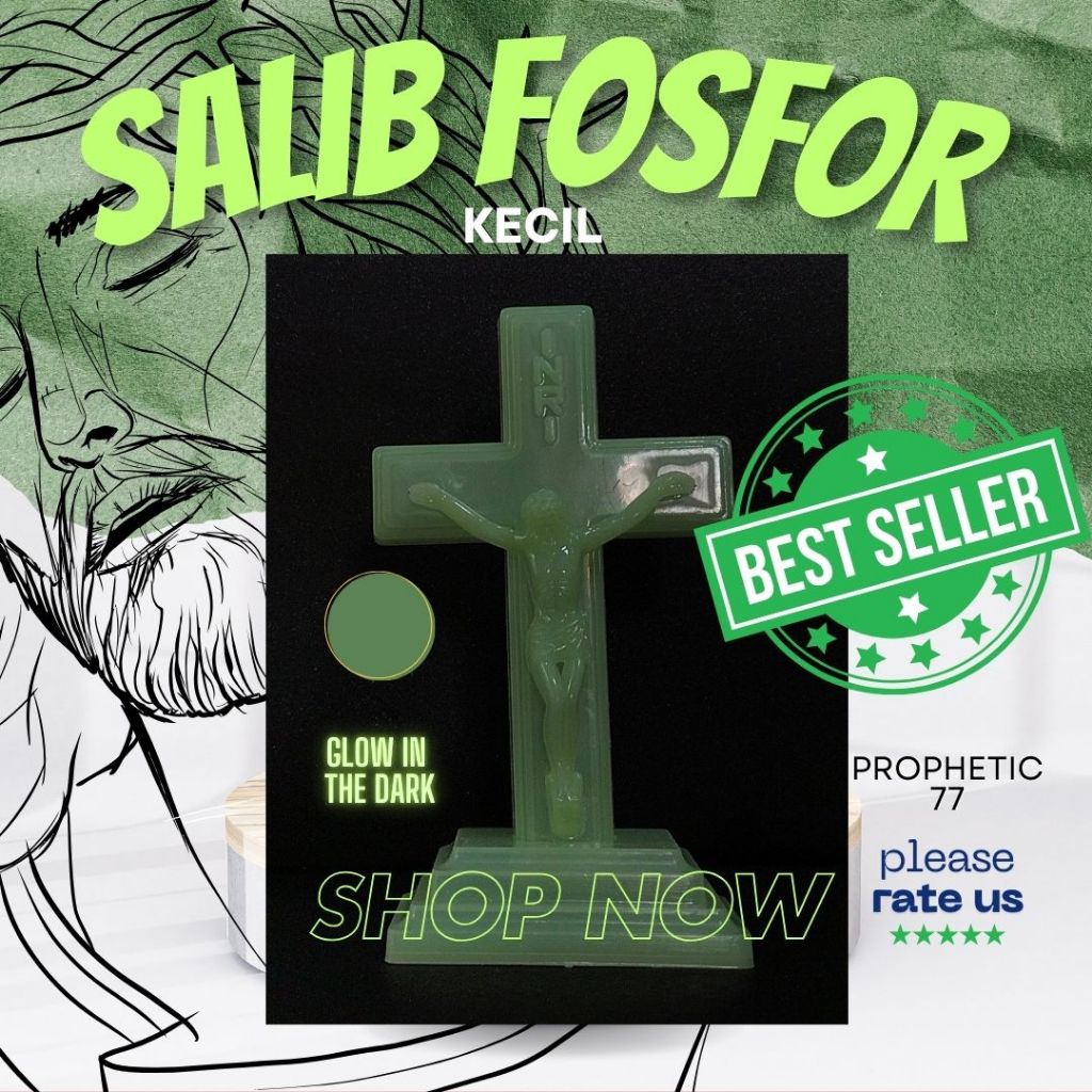 Salib Meja Fosfor Katolik Mini Besar Pajangan Home Decor 2