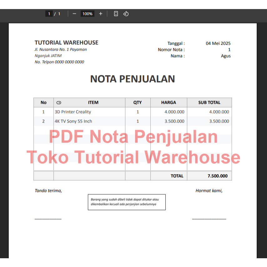 Jual Template GSheets Nota Penjualan Otomatis Simpan ke Sheet Rekap dan ...