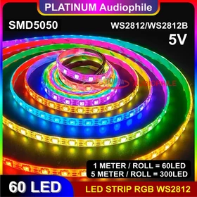 Lampu RGB LED Strip WS2812 60 Led Meter SMD 5050 5V