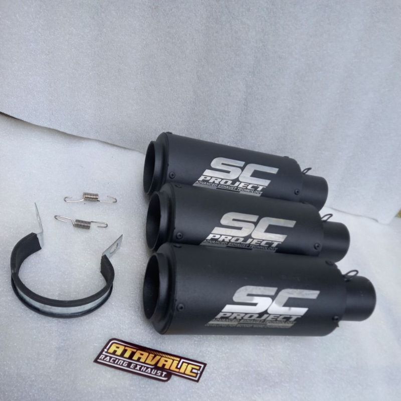 Jual Silencer Knalpot Racing sc project black inlet 50mm universal ...