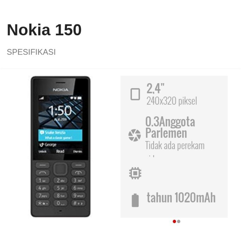 Jual Hp Nokia 150 RM-1190 Second Original | Shopee Indonesia