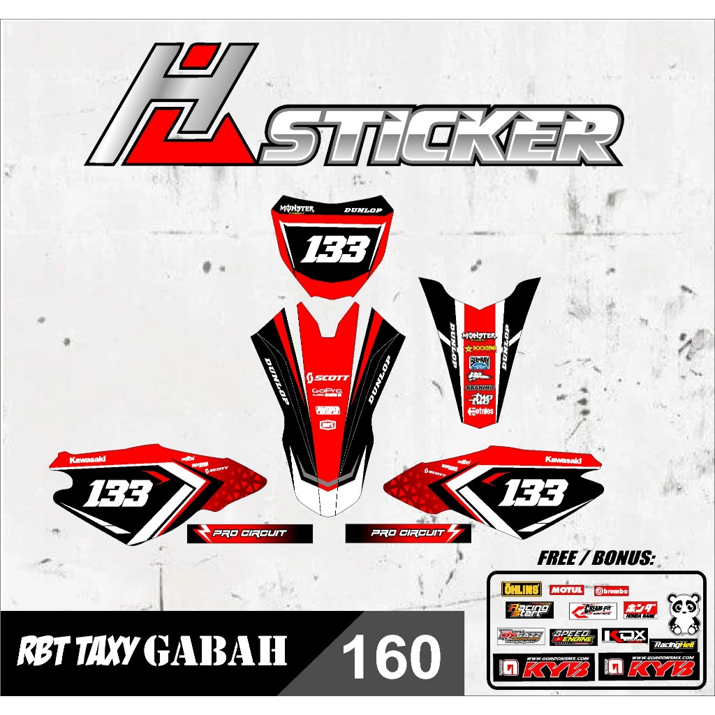 Jual (COD) Sticker Decal RBT TAXY GABAH BEBEK STANDAR MODIF SUPERMOTO ...