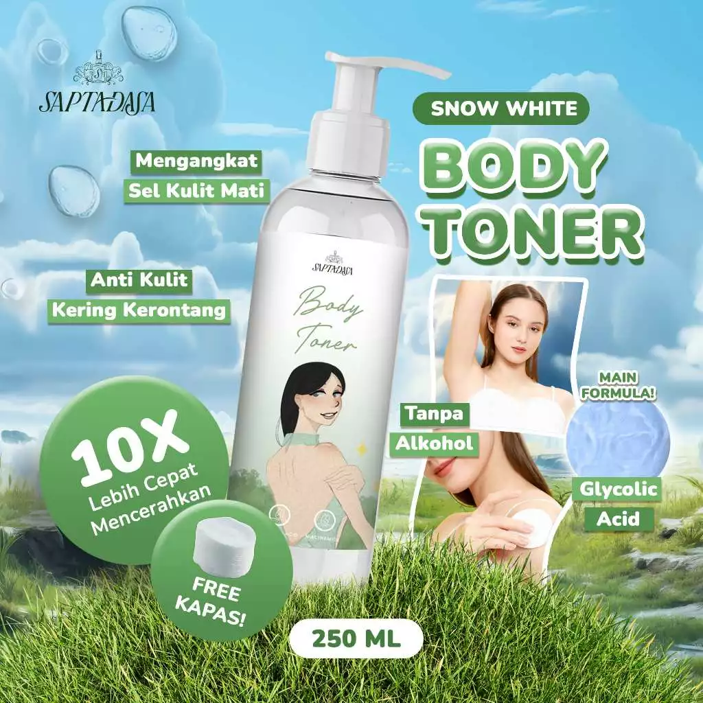 Toner Badan Saptadasa Glycolic Toning Solution Exfoliating Toner (AGET 250ML)