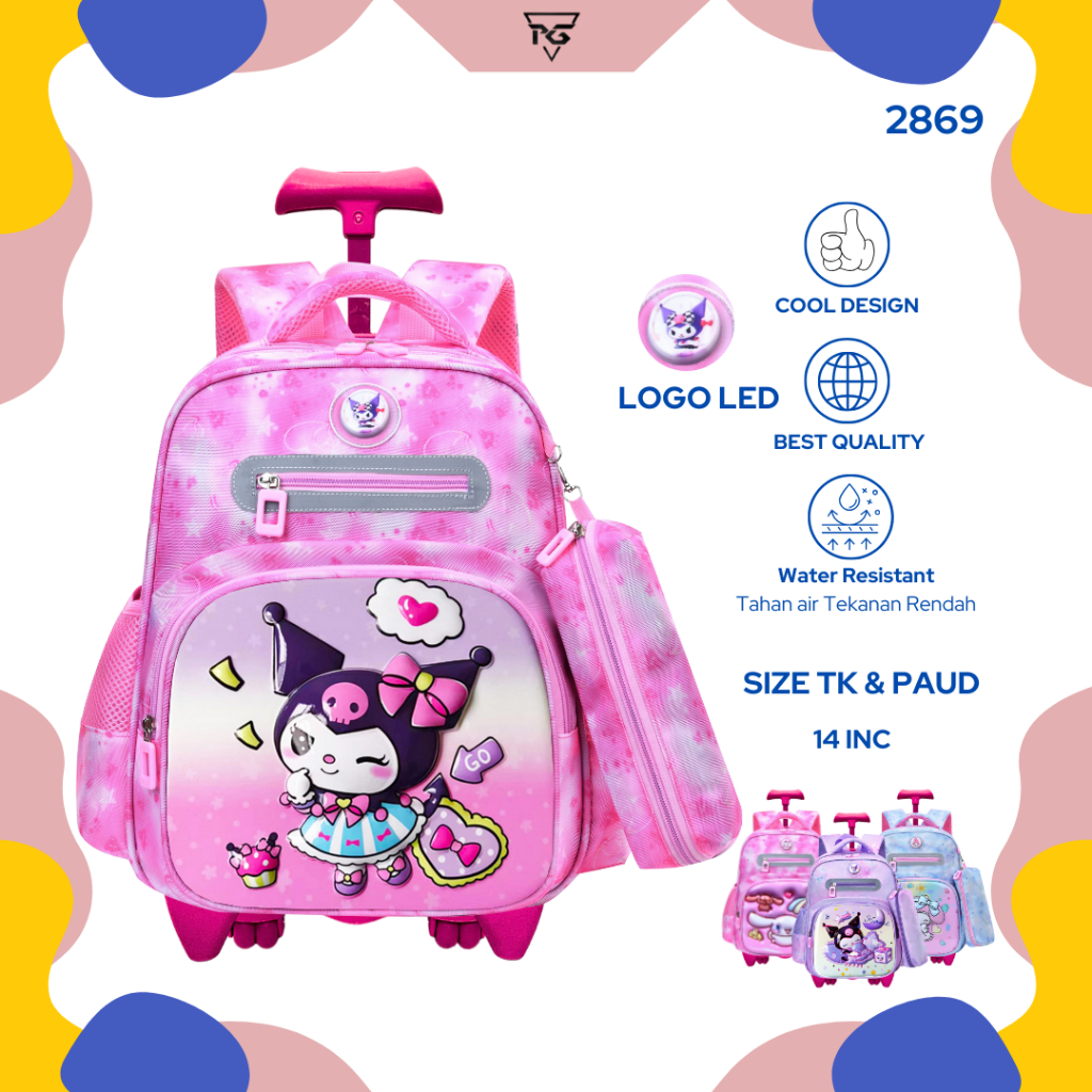 Jual Tas Koper Sekolah Anak Perempuan TK Gambar Timbul 3D Troli Dorong ...