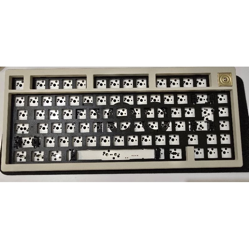 Jual neo75cu retro white brass bottom custom mechanical keyboard ...