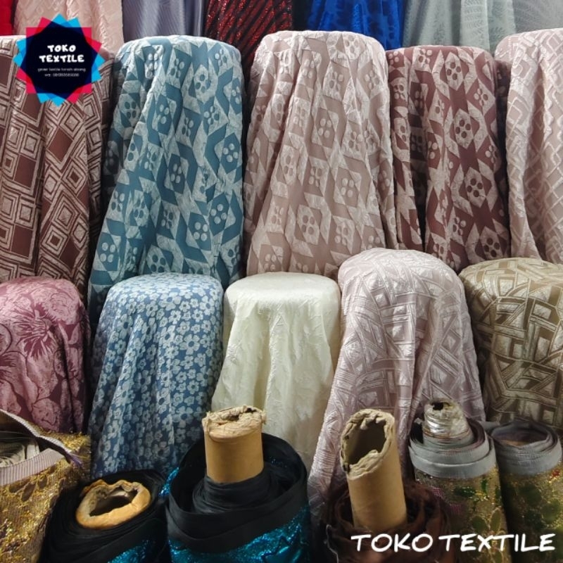 Jual Promo!! Bahan Kain JACQUARD Emboss Premium Keren Harga per 0.5 ...