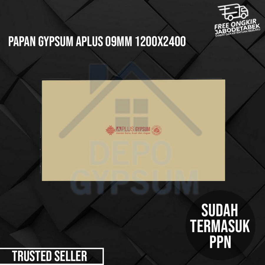 Jual Papan Gypsum Aplus 9mm 1200x2400 Papan Gipsum Aplus Tebal 9mm