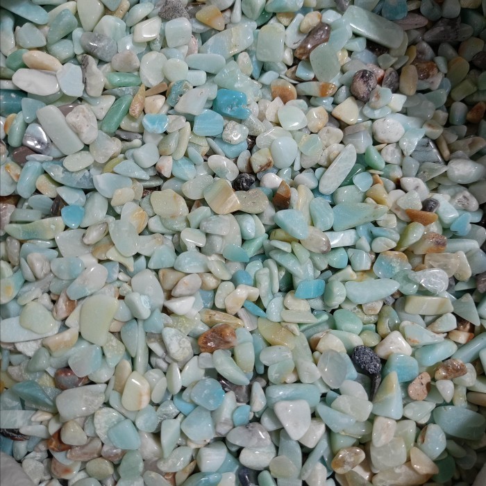 Jual Batu Natural Amazonite Sky Bluee chips 7-9 mm paket 100 grams ...