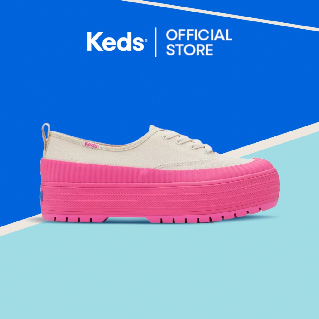 Keds The Platform Lug Weatherized – Stivaletti Alla Caviglia Donna Con Suola Platform, Pelle E Tomaia In Tela Splash