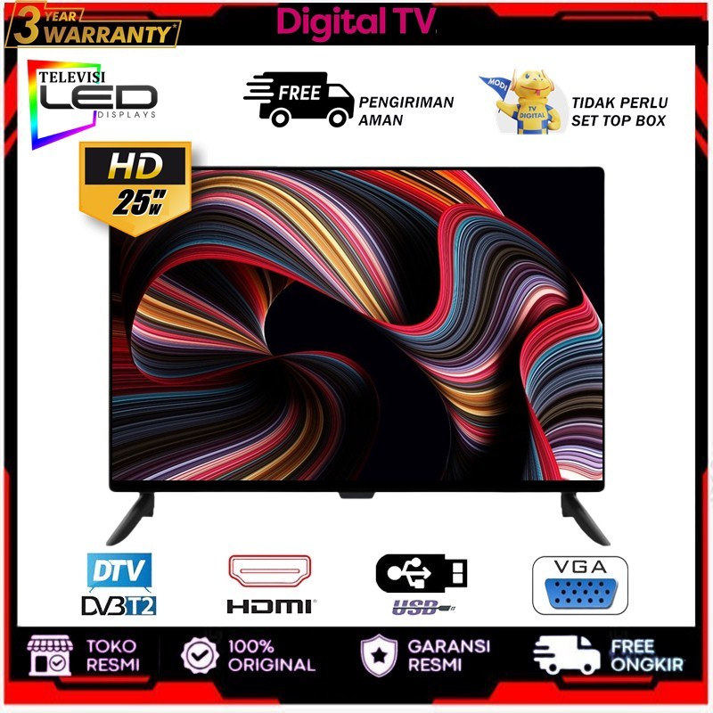 Jual TELEVIS LED DIGITAL TV 25 FL HD DVB-T2 Ready Port Input USB - HDMI ...