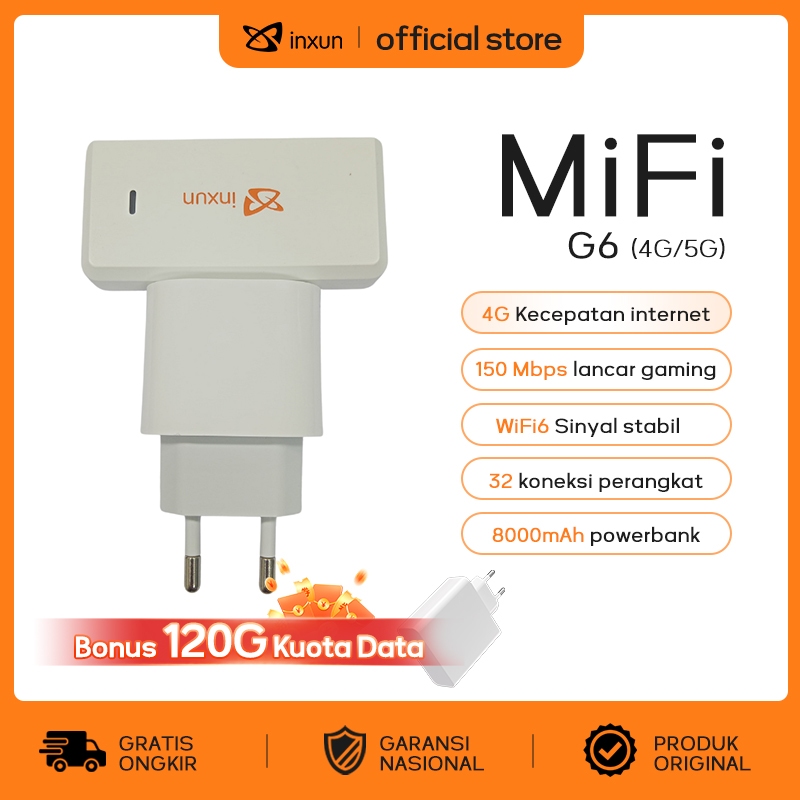 Jual COD MODEM G6 Bonus 120GB 4G Mifi LTE 5G Mini Modem 286 Mbps Mobile ...