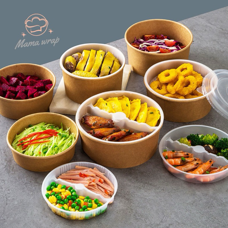 Jual Paper Craft Bowl Takeaway Cup Mangkok Makan Siang Disposable ...