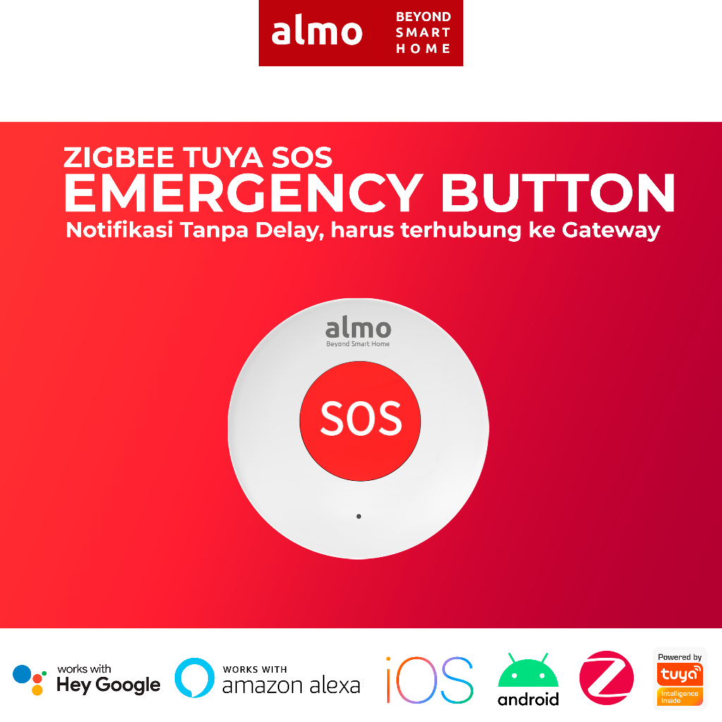 Jual ALMO Tuya Zigbee SOS Emergency Panic Button Android IOS | Shopee ...
