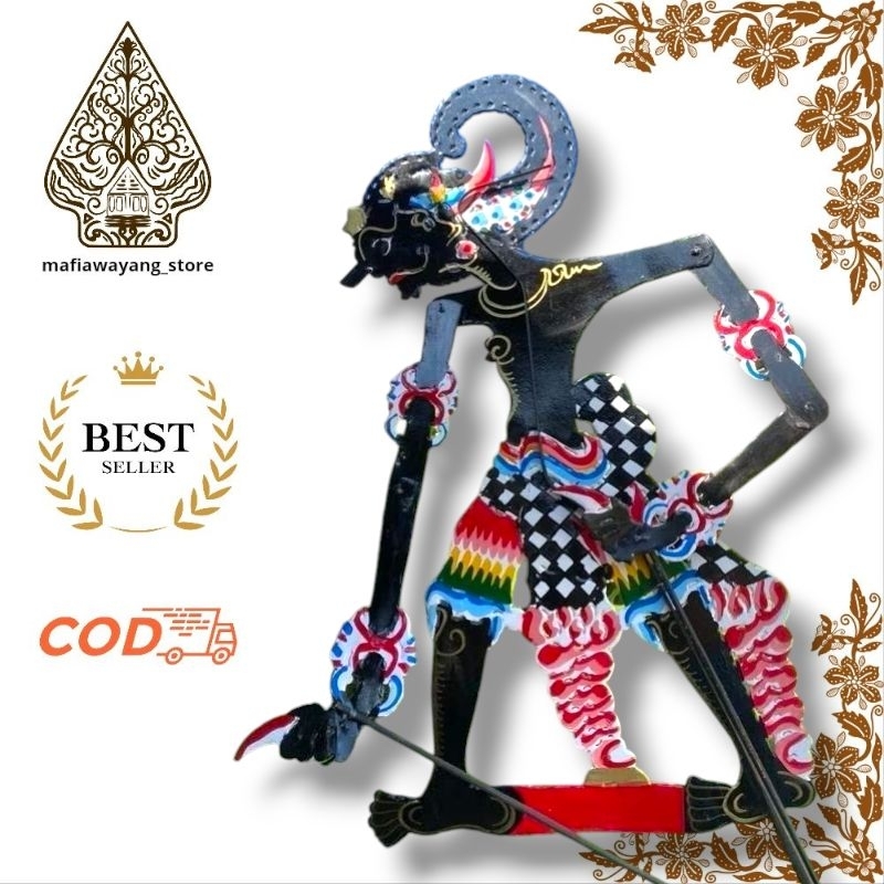 Jual Wayang Kulit Asli WERKUDARA BIMA Hitam -+45cm | Shopee Indonesia
