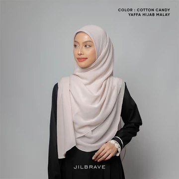 Jilbrave YAFFA HIJAB MALAY Tudung Curve Malaysia Kerudung Segiempat Oval 3 Sisi