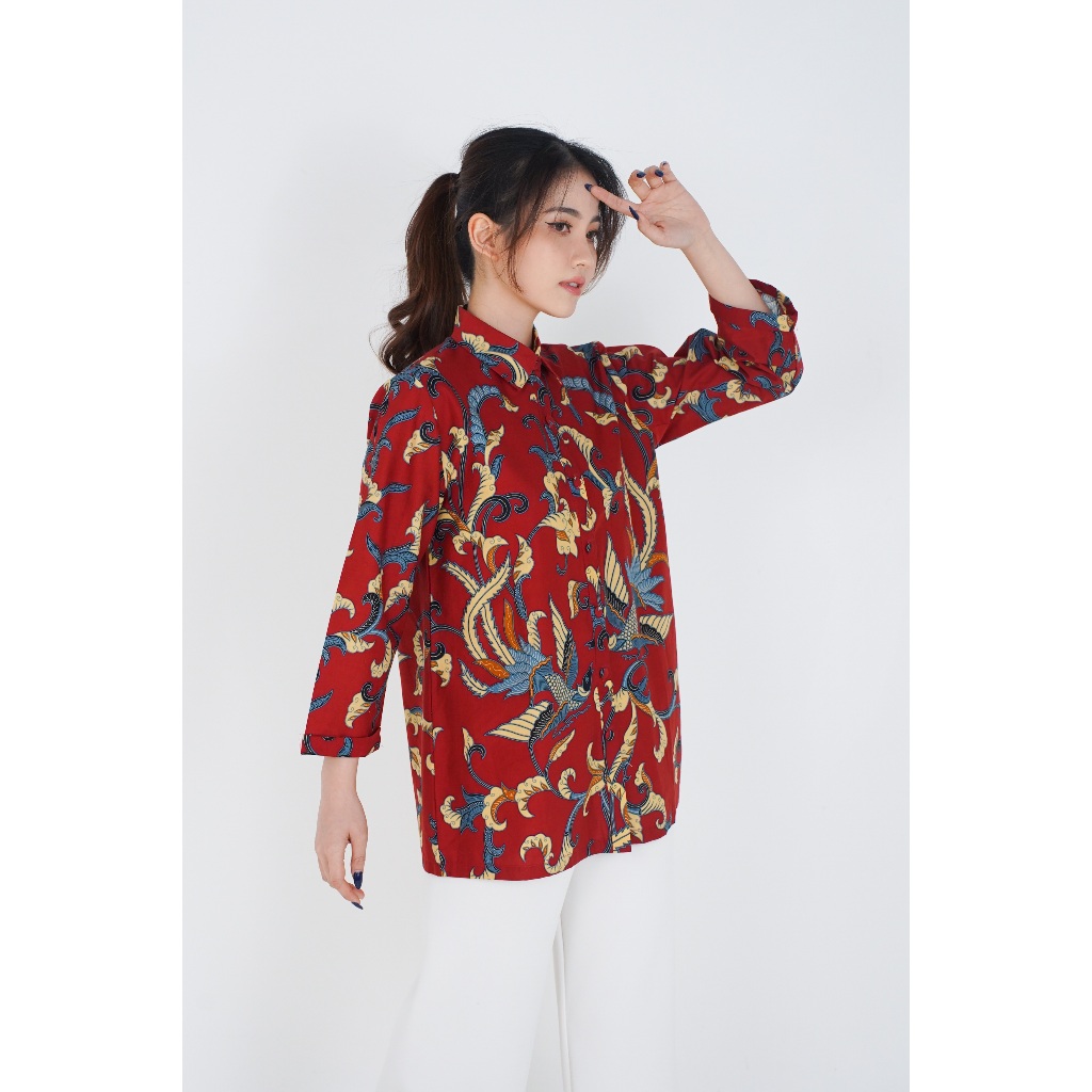 Jual DANAR HADI - Blouse Batik 7/8 Berkancing Motif Peksi Nendro ...