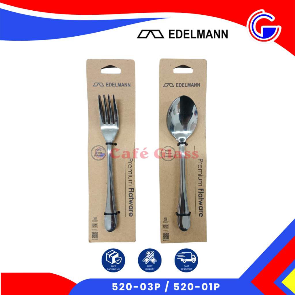 Sendok Garpu Makan Set - Sendok/Garpu Merk Edelmann - Sendok 6Pcs Stainless Tebal Premium Oninox