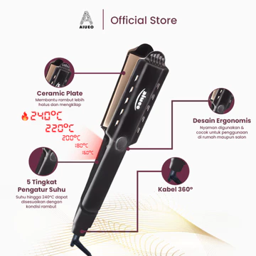 Catokan AIUEO 8099 3 In1 Catok Curly And Hair Straightener Alat Catok Meluruskan Dan Keriting