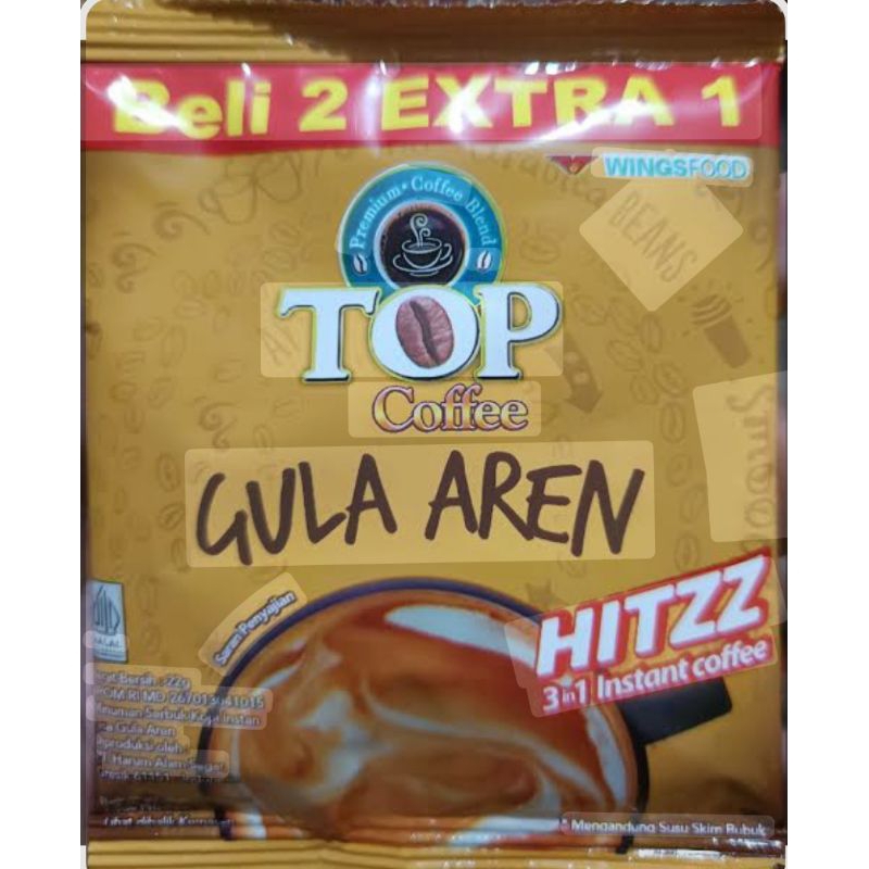 Jual kopi top gula aren sachet isi 15 pcs 22 gram/kopi top aren 1 ...