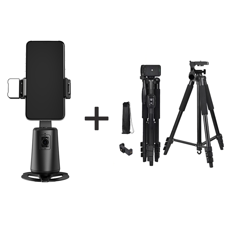 Gambar produk FTT A200 Gimbal Auto Face AI Tracking Gimbal Stabilizer HP 360° With Lampu Led Pasang ekstensi Tripod Dengan Remote Control 7