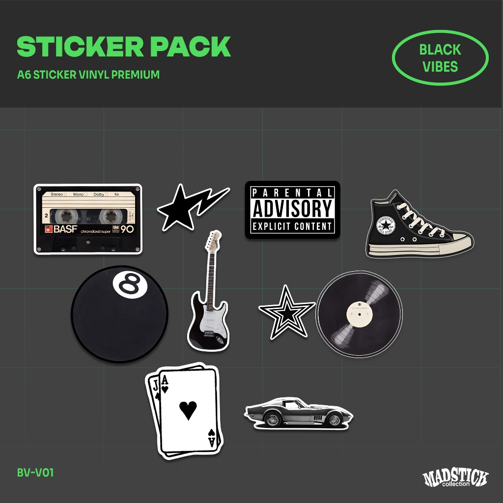 Jual STICKER PACK BLACK VIBES / STICKER BLACK/ STICKER BOY/ STICKER BNW ...