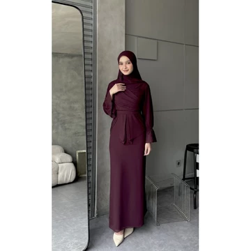 Ameena Dress Ceruti Ootd Hijab Fashion Simple Seragam Bridesmaid Kondangan
