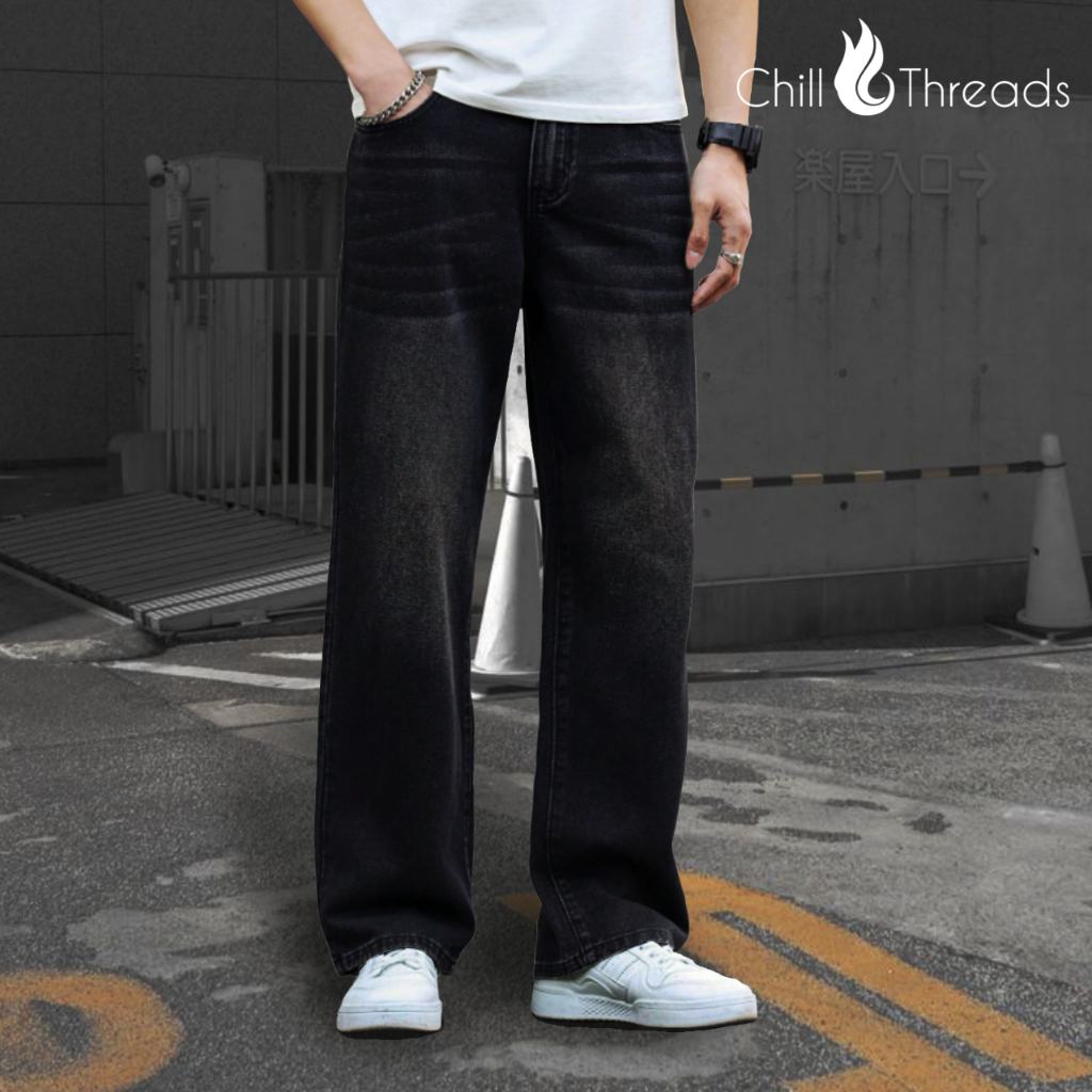 Jual ChillThreads | Celana Jeans Loose Fit Baggy Wide Leg Whisker ...