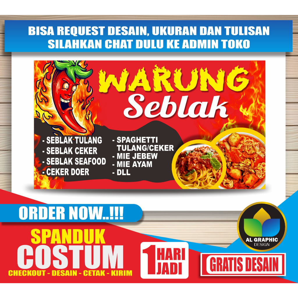 Jual Spanduk Warung Seblak Bisa Custom COD | Shopee Indonesia