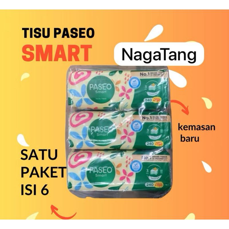 Jual TISSUE TISU WAJAH PASEO SMART 390 HELAI 1 PACK ISI 6 PCS | Shopee ...