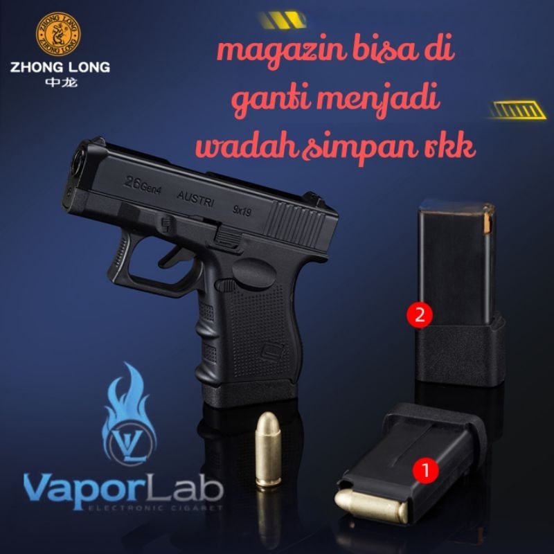 Jual korek api gas bara las model pistol glok G26 jet torch lighter ...