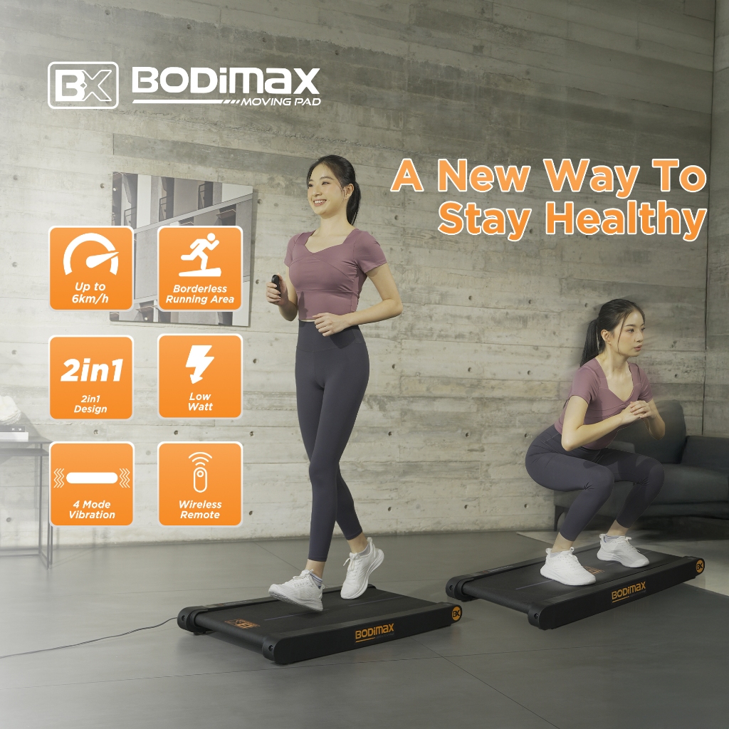 Jual BODIMAX MOVING PAD/Walking Pad 2 in 1/ Treadmil & body slimmer ...