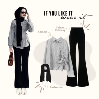 Setelan Wanita 3in1 Hijab Korean Style L47N