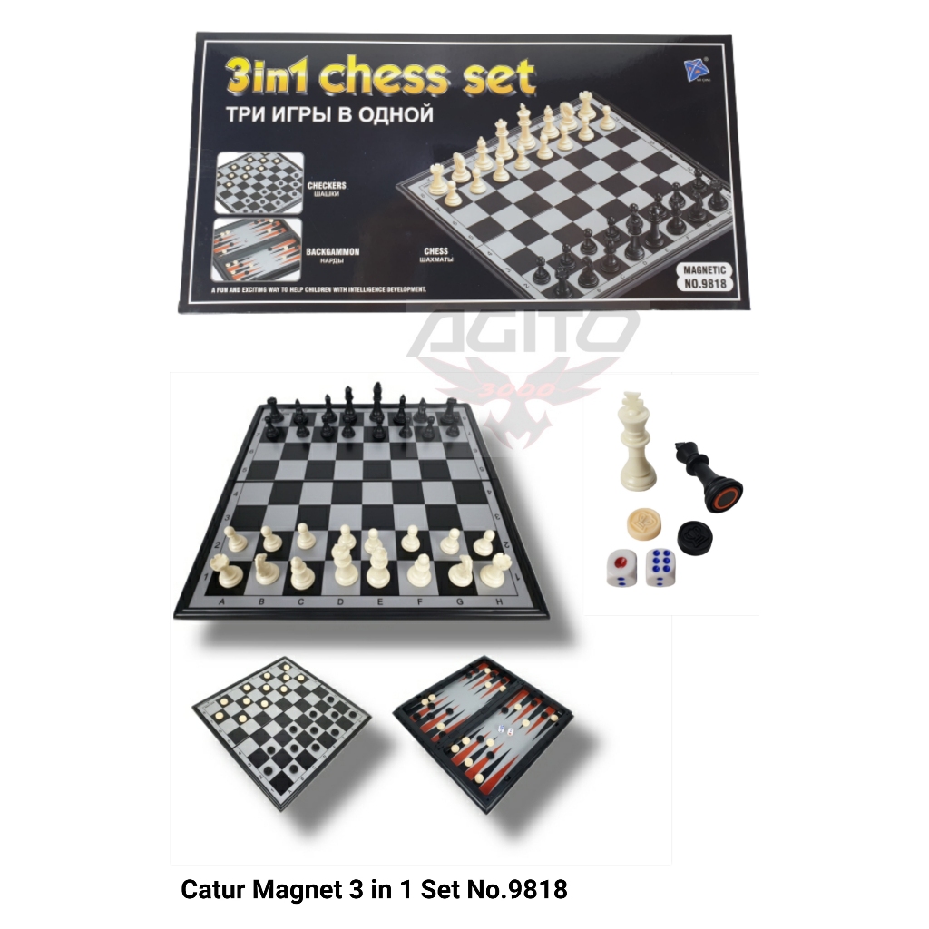 Jual Catur Magnet Set 3 in1 dengan Chess Checkers dan Backgammon ...