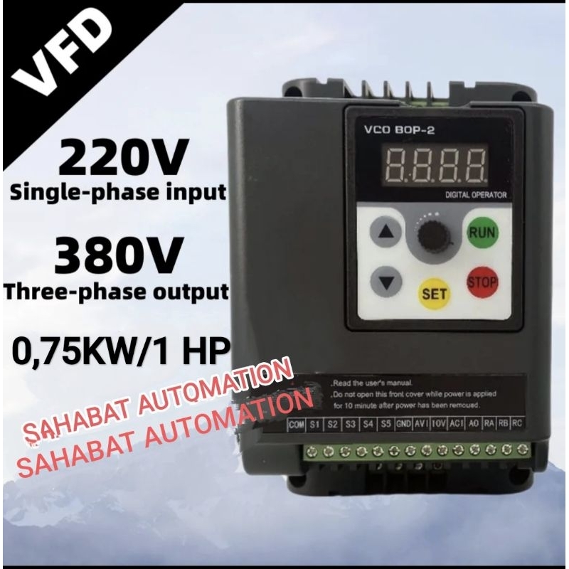 Jual INVERTER VFD 1 Phase 220V TO 3 Phase 380V 0,75kw 1 HP Inverter ...