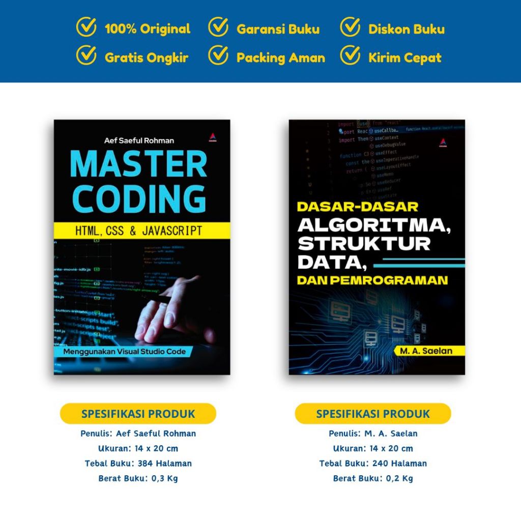 Jual Paket Bundling MASTER CODING & DASAR-DASAR ALGORITMA STRUKTUR DATA ...