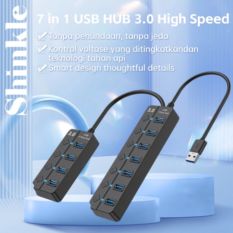 Jual Shinkle OLYPs 7 IN1 USB HUB 3.0 5GBPS HIGH SPEED WITH INDIVIDUAL ...