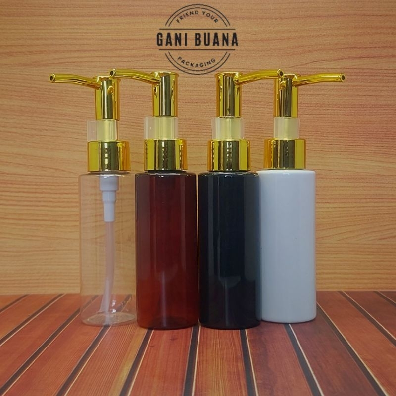 Jual BOTOL PUMP 100ML RF VARIAN WARNA TUTUP PUMP CLIP LONG GOLD/BOTOL ...