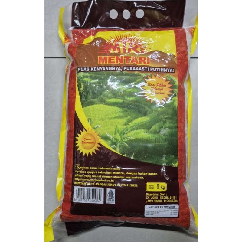 Jual Beras Premium MTR - MENTARI Premium Rice 5 Kg - SI. | Shopee Indonesia