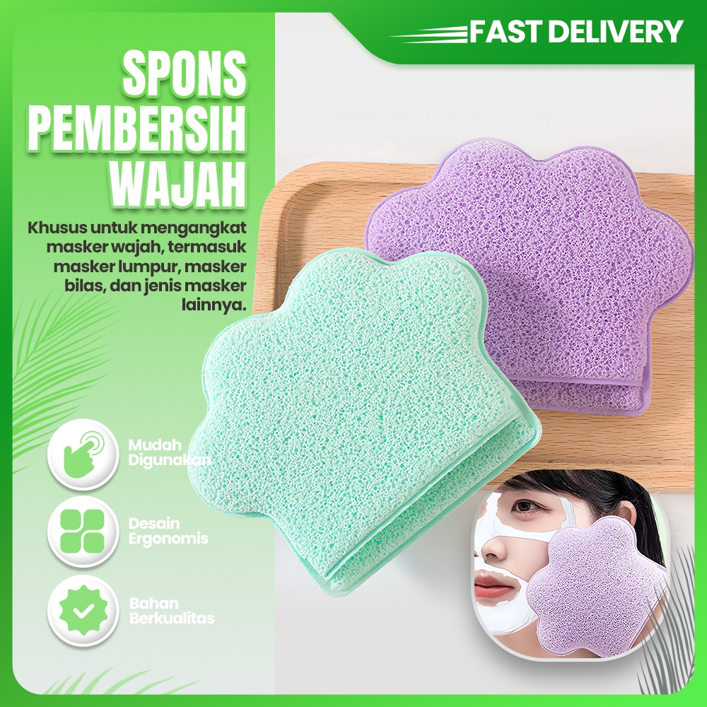 Jual Spons Pembersih Wajah Puff Masker Cakar Kucing Penghilang Kotoran ...