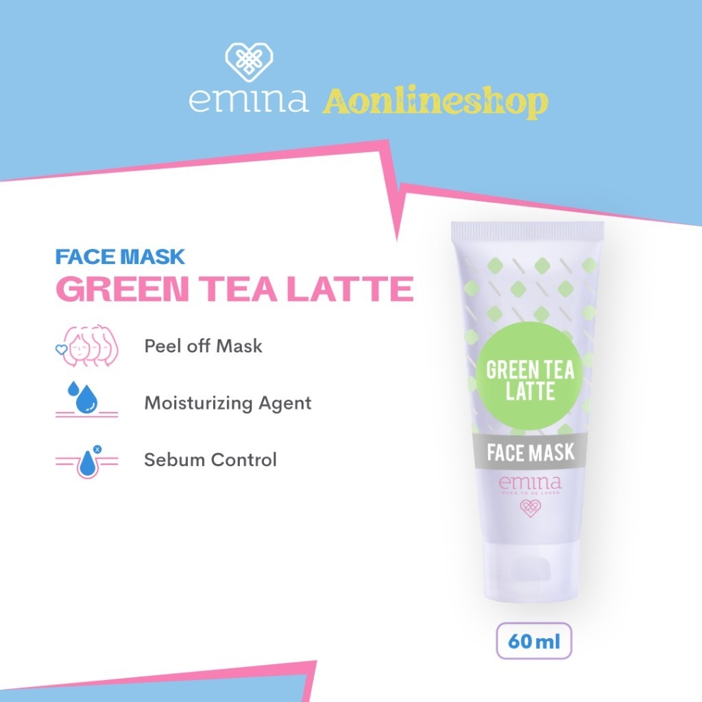 Jual AS Masker Wajah Emina Green Tea Latte Face Mask 60 ML | Shopee ...