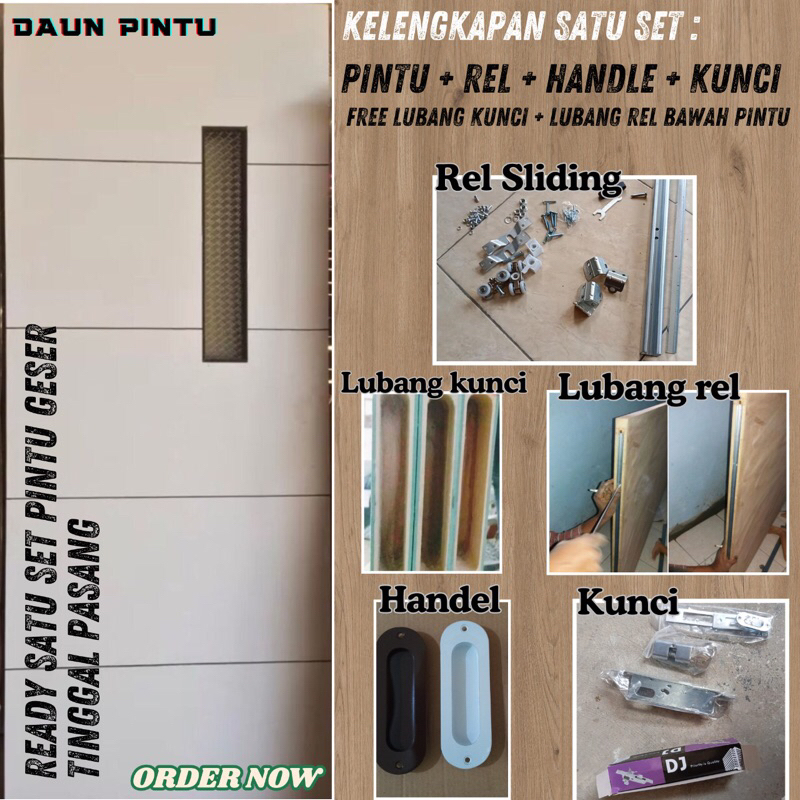 Jual PINTU MINIMALIS, PINTU SLIDING / PINTU GESER SATU SET LENGKAP ...