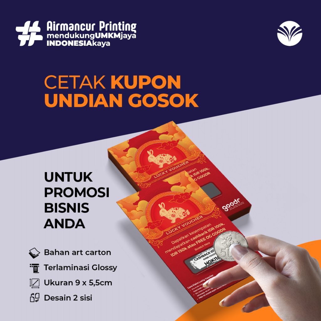 Jual Cetak kupon undian gosok/voucher promosi/scratch card | Shopee ...