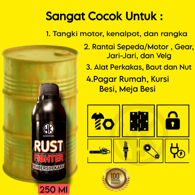 Jual RUST FIGHTER 250 ml/PEMBERSIH KARAT/KARAT/MENGHILANGKANKARAT ...
